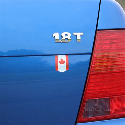 Flag of Canada car sticker - 1 3/8" x 1 3/4" - TailRibbons