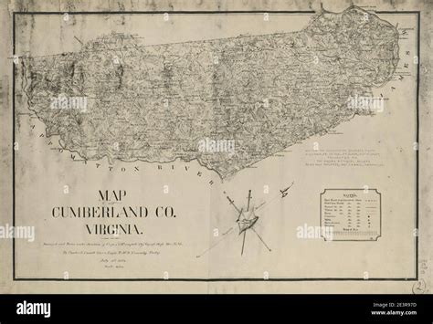 Map of Cumberland Co., Virginia Stock Photo - Alamy