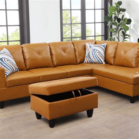 15 Inspirations Faux Leather Sectional Sofa Sets