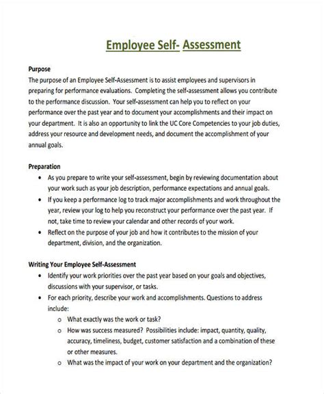 Self-assessment - 46+ Examples, Word, Docs, Pages, PDF