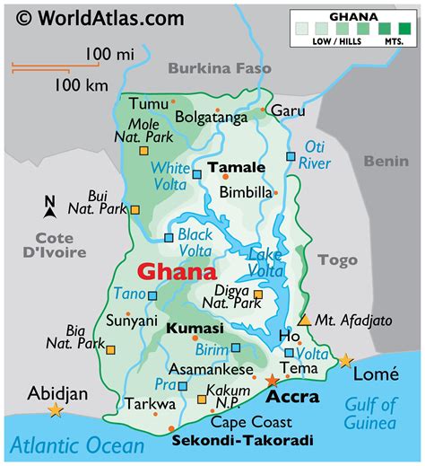 Ghana Map / Geography of Ghana / Map of Ghana - Worldatlas.com