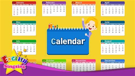 Kids vocabulary - Calendar - Months and Days - Learn English for kids ...