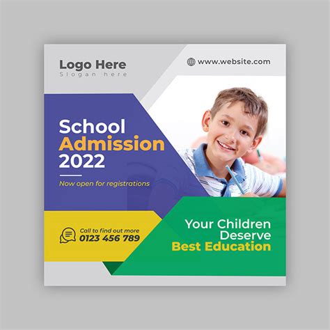 School admission social media post design on Behance