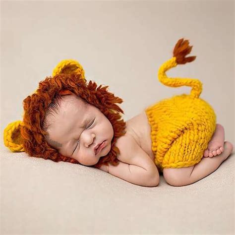 Unisex Newborn Crochet Knit Baby Lion Costume for Photography - Etsy