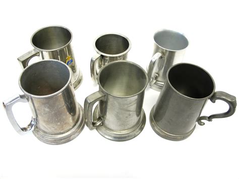 Collection of Vintage Pewter Beer Mugs | Property Room