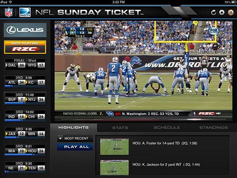 Review: NFL Sunday Ticket on PS3, iPad, and Online - Sports Geekery