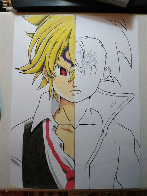 My drawing of Meliodas x Zeldris | Seven Deadly Sins Amino