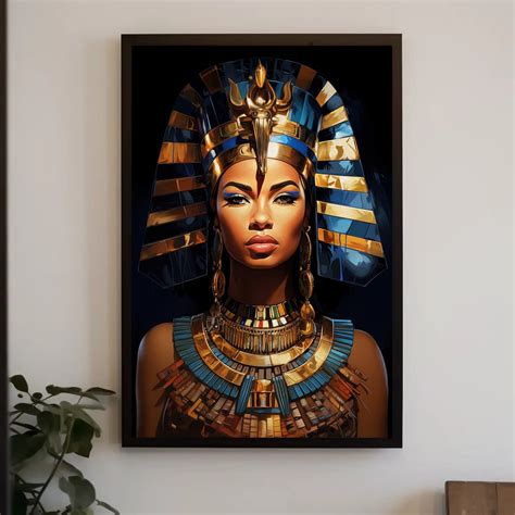 Egyptian Queen Cleopatra Canvas Painting, Black Woman Wall Art, African American Art, Black Girl ...