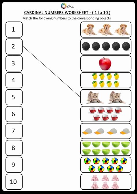 Free Downloadable Cardinal Numbers English Worksheets for your Child - Ira Parenting ...