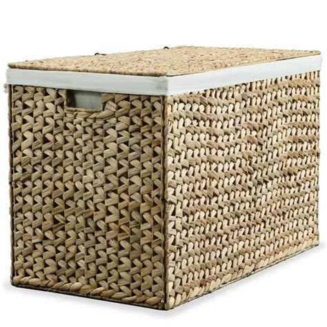 Large Laundry Basket With Lid Storage Organiser Unit Weave Rattan Water Hyacinth #Unbranded # ...