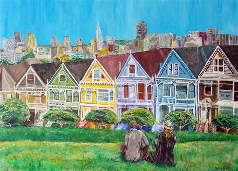 Couple at Alamo Park Painted Ladies San Francisco California - Etsy