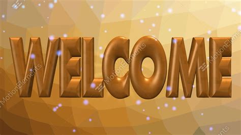 Welcome, Golden Animated Lettering On Polygonal Background. Word Welcome Stock Animation | 11025476