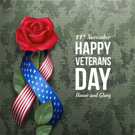 Premium Vector | American Veterans day greeting card