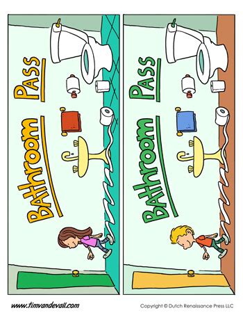 Printable Bathroom Passes - Tim's Printables