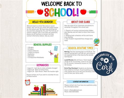 Printable/editable Back to School Newsletter, Welcome Back to School ...