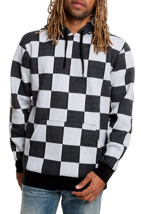 VANS The Checker Jacquard Pullover Hoodie in Black & White VN0A3W3BY28 - PLNDR