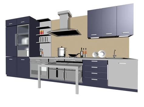 Single line kitchen cabinet 3d model 3dsMax files free download - CadNav