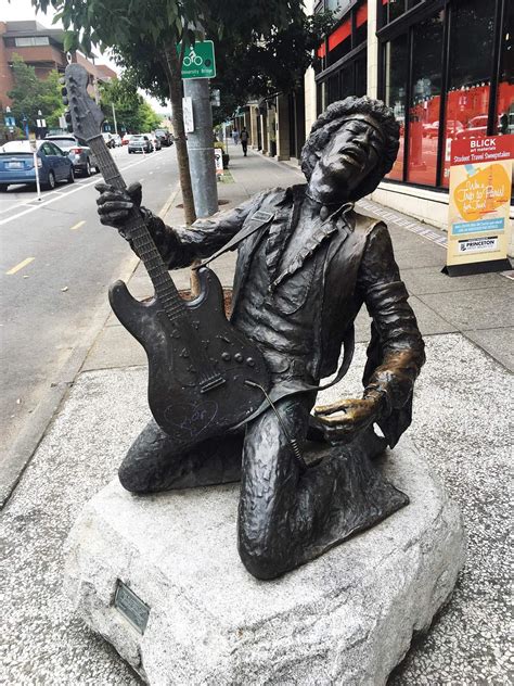 Bronze Jimi Hendrix Statue in Seattle, Washington