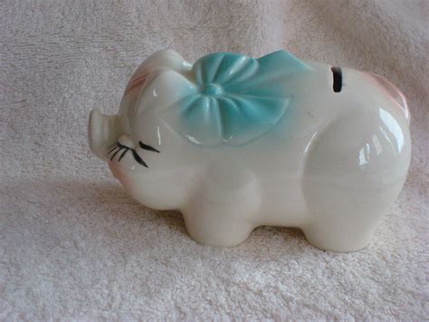 Small Ceramic Vintage Piggy Bank - Pigs