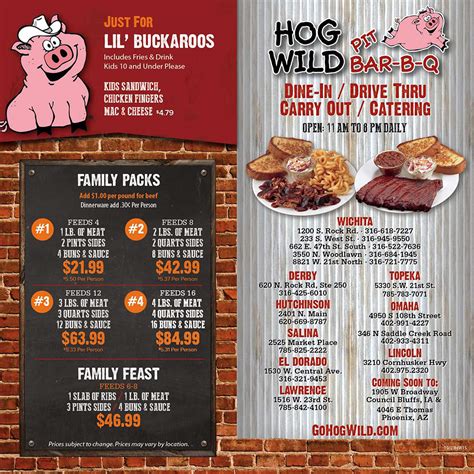 Hog Wild Pit Bar-B-Q - Menu With Prices - 3210 Cornhusker Hwy, Lincoln, NE 68504 - Order Online ...