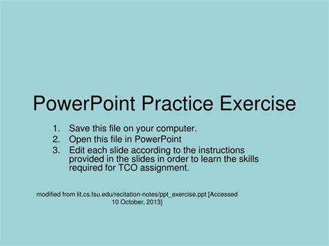 PPT - PowerPoint Practice Exercise PowerPoint Presentation, free download - ID:9439043