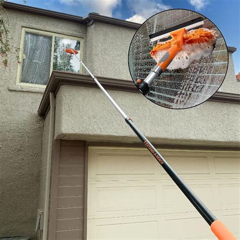 7-24ft Window Washing Kit (30+ Foot Reach) // Window Cleaning Tool & Window Washer Squeegee with ...