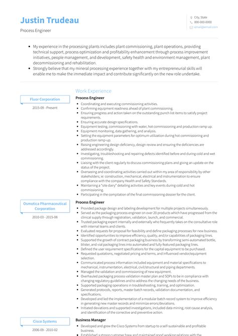 Process Engineer Resume Samples: #1 Resource for Templates & Skills ...