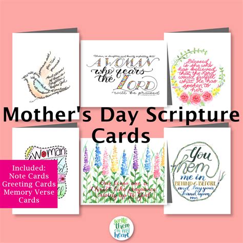 Printable Bible Verse Greeting Cards - Write Them On My Heart