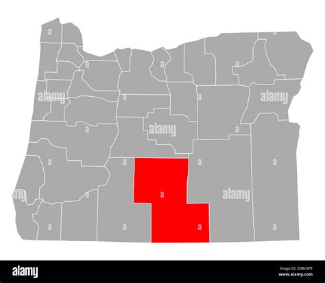 Map of Lake in Oregon Stock Photo - Alamy