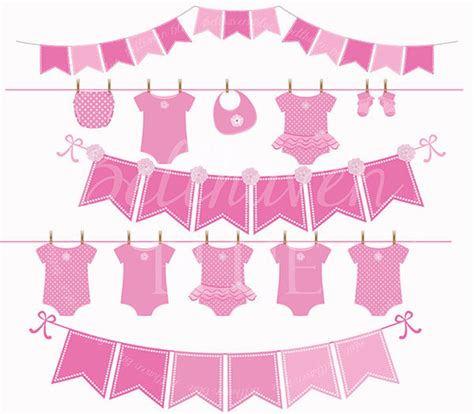 Pink Baby Shower Clipart - Etsy