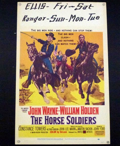 Original Movie Poster the Horse Soldiers, 1959, Fine Unfolded Condition ...