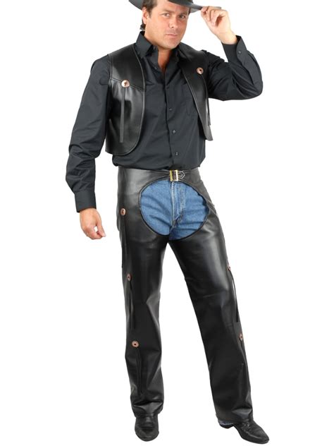 Charades Costumes Adult XS Teen 34-36 Black Cowboy Costume faux Leather Chaps and Vest - Walmart.com