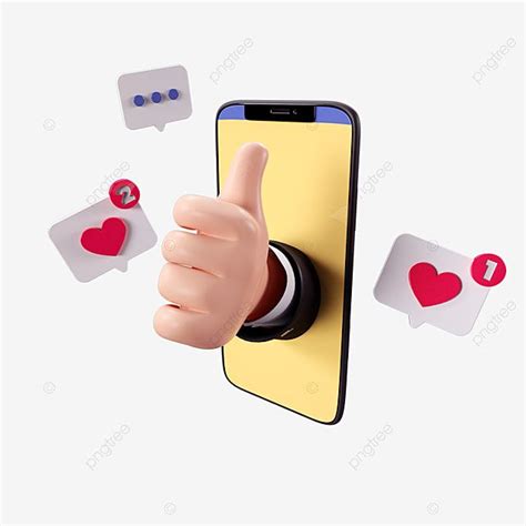 3d hand holding mobile phone social like element mobile phone clipart cell phone like png ...