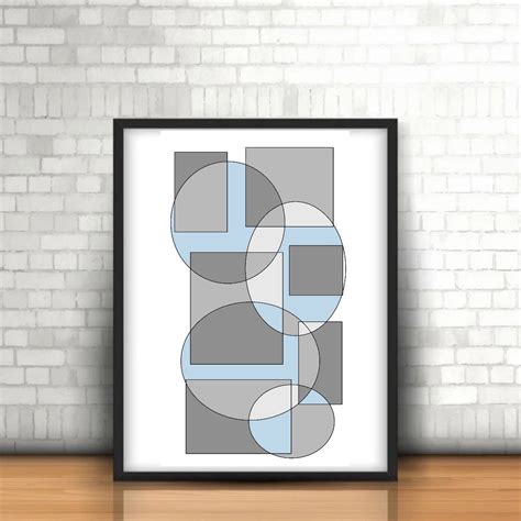 Circle Square Wall Art Printable Decor Unique Art Geometric | Etsy