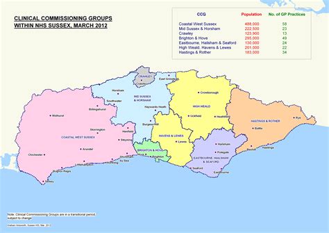 Map of Sussex CCGs | Knowledge for West Sussex NHS primary care