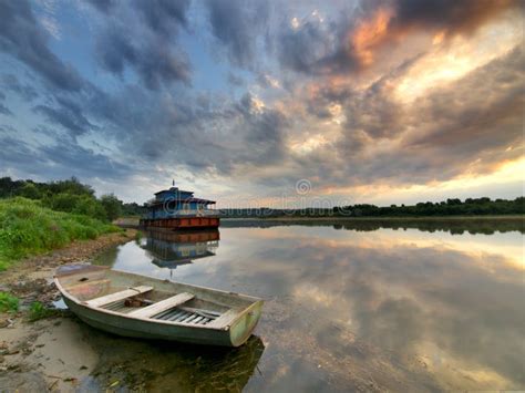 Sunrise over river stock image. Image of season, nature - 26056837