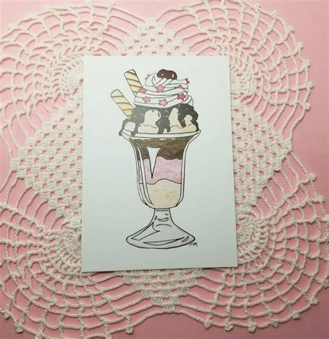 Neapolitan Sundae Art Print | Etsy