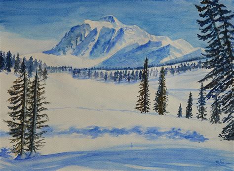 Snow mountain Painting by Neha Soni | Fine Art America