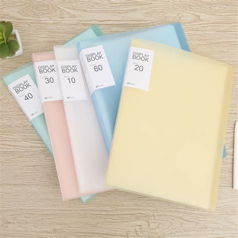 Candy Color Binder Folder 10/20/30/40/60/80 Page Pp Clear Pocket ...