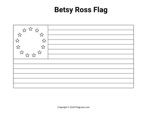 Free Betsy Ross Flag Coloring Page