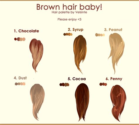 Brown hair. Hair palette ! by Velsinte on DeviantArt