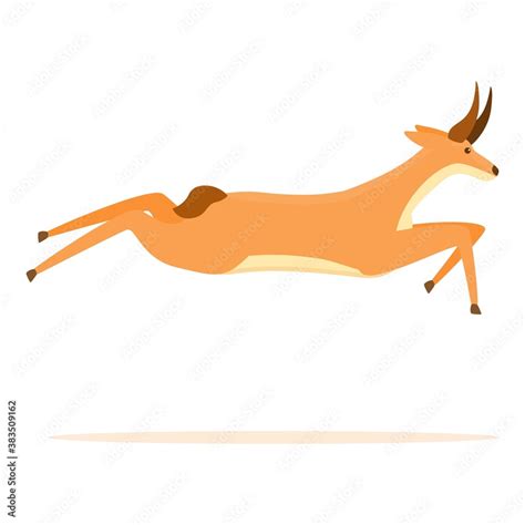 Running gazelle icon. Cartoon of running gazelle vector icon for web ...