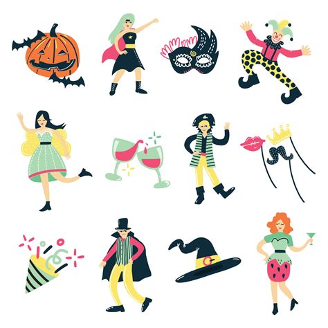 costume party doodle 1991805 Vector Art at Vecteezy