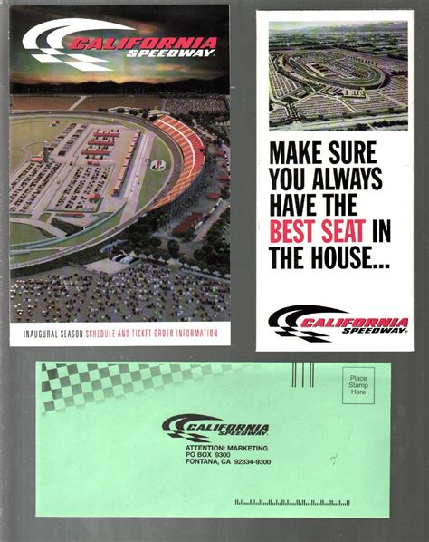 California Speedway 1st Year Ticket Info Mailing Packet 3/1997-original ...