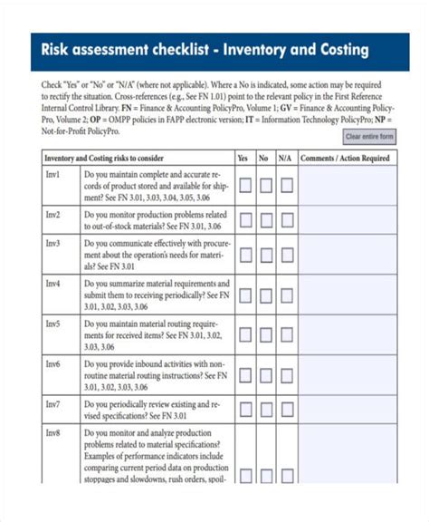 Assessment Performance Checklist Sample | HQ Printable Documents