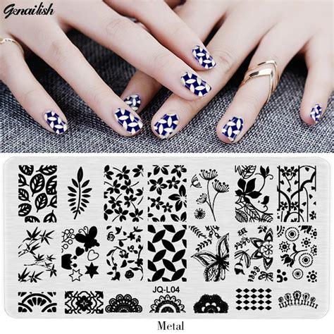 JQL Nail Stamping Plates Stencils for Nails Art Lace Flower Animal ...