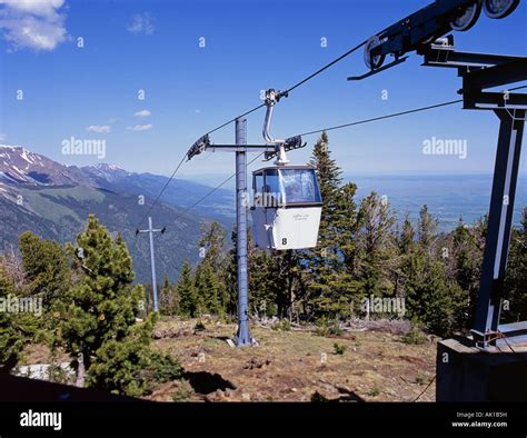 The Wallowa Lake Tramway in Joseph Oregon a popular art and resort town in Eastern Oregon Stock ...