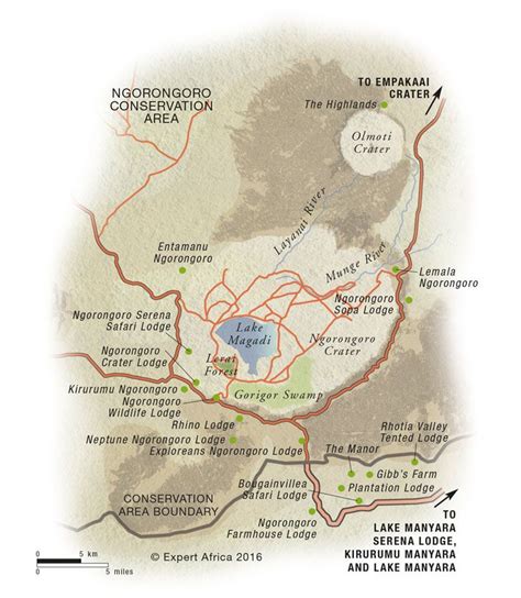 Map of Ngorongoro | Tanzania | (c) Expert Africa | Tanzania, Africa, Map