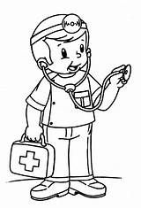 Cute Kid Doctor sketch template