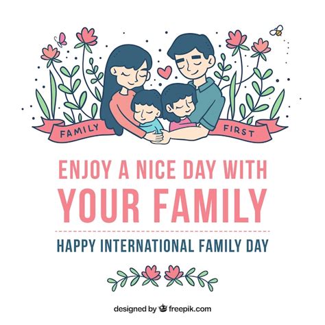 Free Vector | Lovely floral family day background